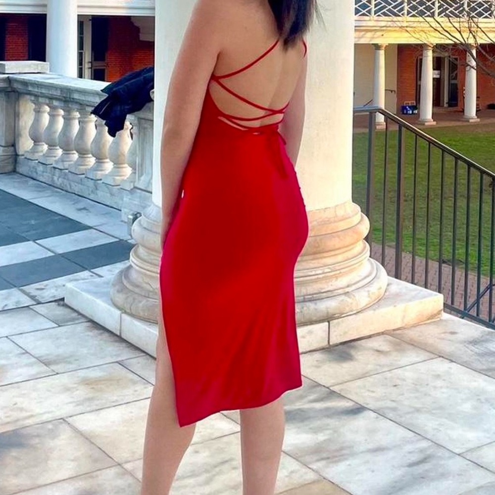 Red Windsor Midi Dress